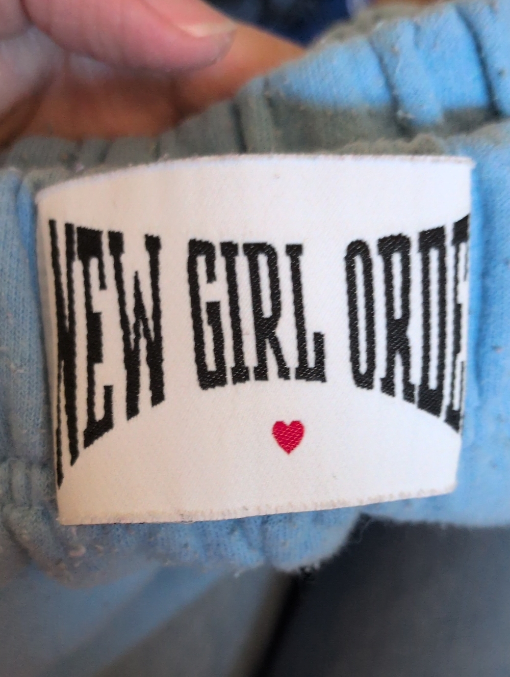 New Girl Order Retro Flame Pink Blue Jogger Style Sweatpants Grunge Distressed - Picture 6 of 7